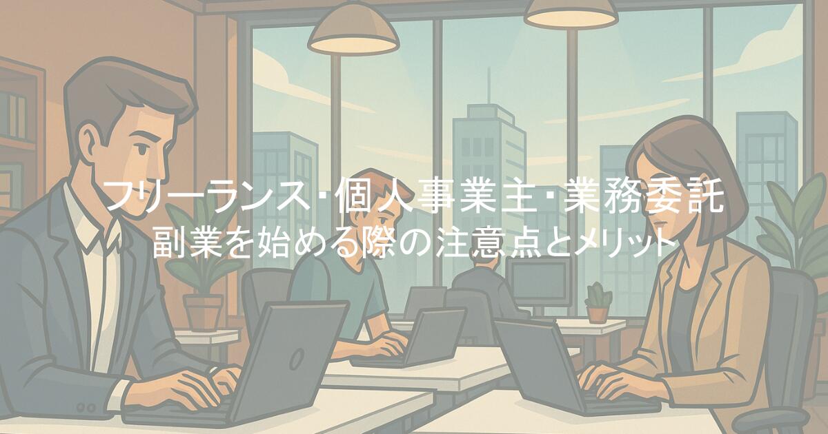 フリーランス・個人事業主・業務委託 副業を始める際の注意点とメリット