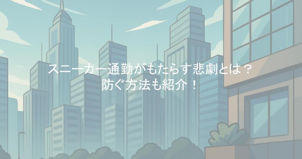 スニーカー通勤がもたらす悲劇とは？防ぐ方法も紹介！