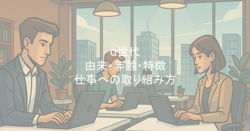 α世代|由来・年齢・特徴・仕事への取り組み方