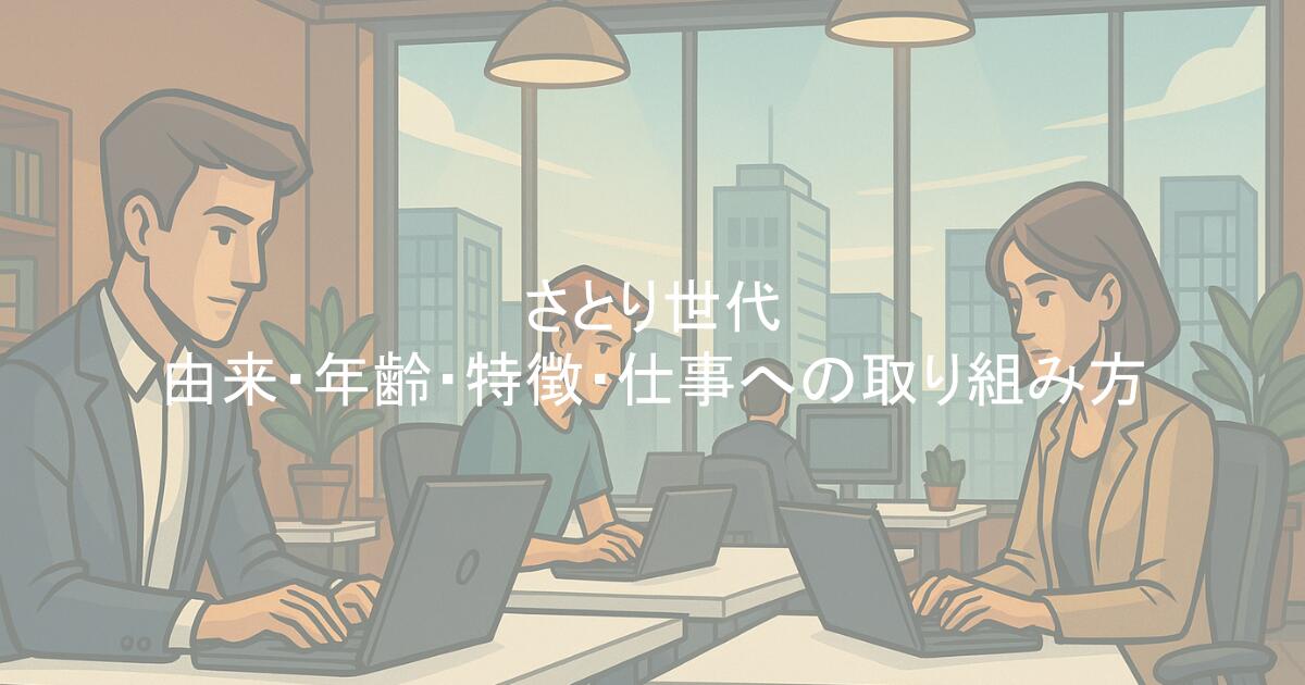 さとり世代|由来・年齢・特徴・仕事への取り組み方